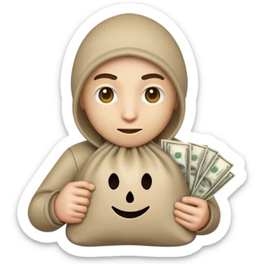 bank robber emoji holding a generic money bag sticker