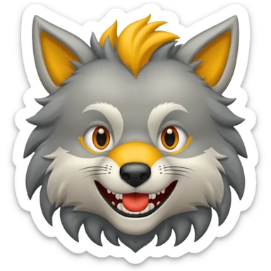 Tráeme una imagen de un lobo enojado sticker