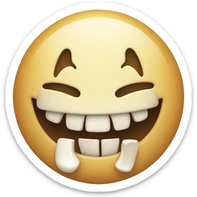 Smiling emoji with bone in its mouth  sticker