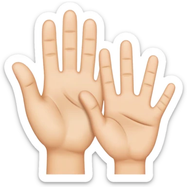 High five hand emoji with the index and little finger half missing sticker