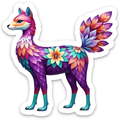 Multicolored floral exotic Falvie-Fionbri, full body sticker