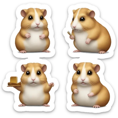 a hamster dressed as an Athenian philosopher. sticker