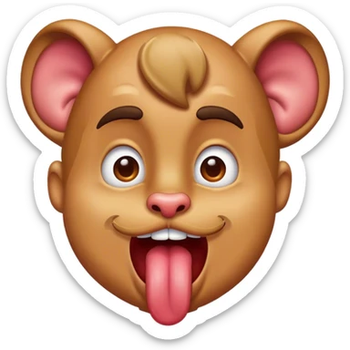Guy with tongue out going crazy sticker