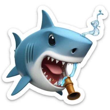 shark smoking a water pipe sticker