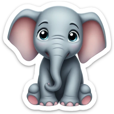 Baby elephant crying  sticker