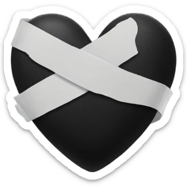 Black Heart with bandage sticker