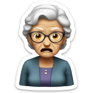 Angry old lady sticker