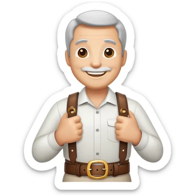 papa avec une ceinture dans la main sticker