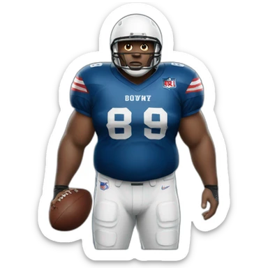 Fat American football player sticker