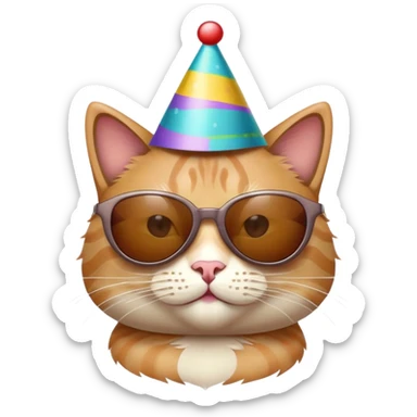 Gato fiestero con sombrero y lentes sticker