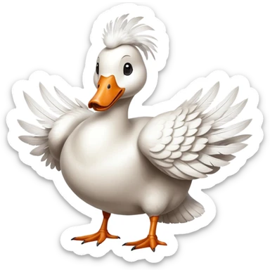 A goose wearing a dog costume sticker