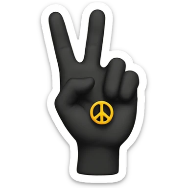heart peace sign sticker