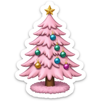 an aesthetic baby pink  christmas tre sticker