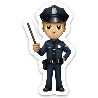 Harry Potter dressed as a police officer, wearing a uniform with a badge, holding a wand like a baton, and looking ready to keep the magical world safe sticker