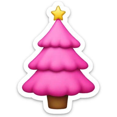 Pink Christmas tree sticker