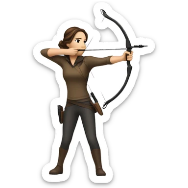Katniss Everdeen shooting with a bow sticker