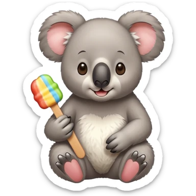 Koala eating popsicle sticker