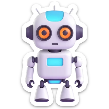 Cute Robot assistant sticker