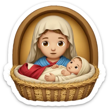 manger hay baby jesus sticker
