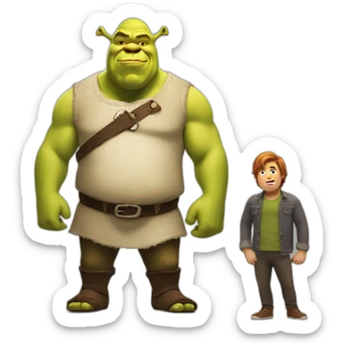 Shrek with a big bully sticker