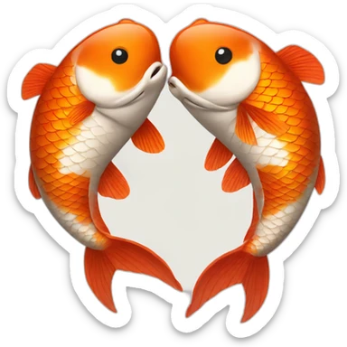 koi fish couple sticker