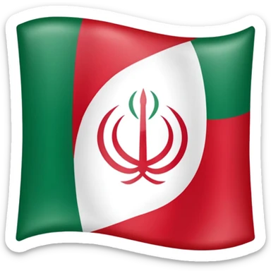 square iranian flag green white and red  sticker