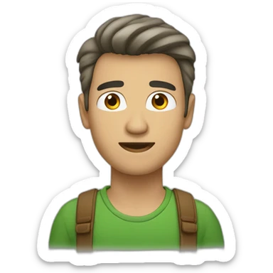 Hombre blanco, cabello castaño claro y ojos verdes sticker