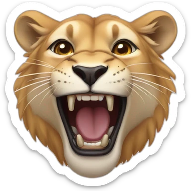 Lioness roaring sticker