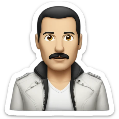 Portrait of Freddy mercury wearing casual clothes sticker