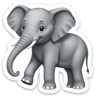 un elefante con 3 piernas sticker