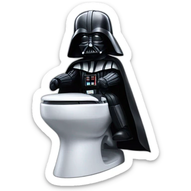 darth vader sat on the toilet sticker