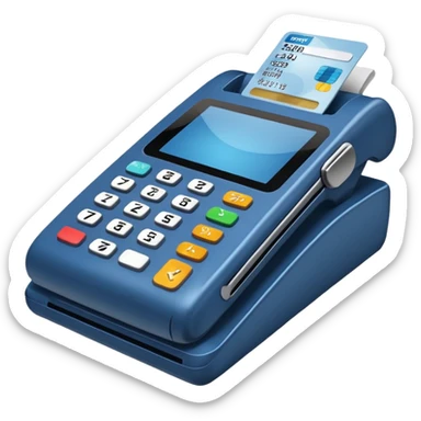 credit card blue pos terminal sticker