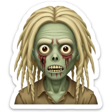 create zombie with dreadlocks nah have some of them coverings his face no have some cover his face sticker