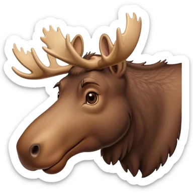 female moose small antlers sticker