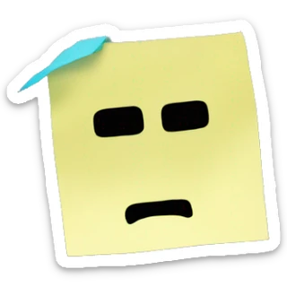 A Window with a post-it attached to the lower left corner  sticker