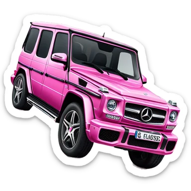 Pink Mercedes G-Klasse decorated with diamonds everywhere  sticker