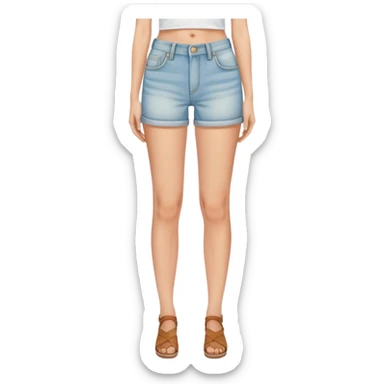 vintage light wash women's denim shorts sticker