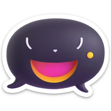 chat bubble with cheerful expression sticker