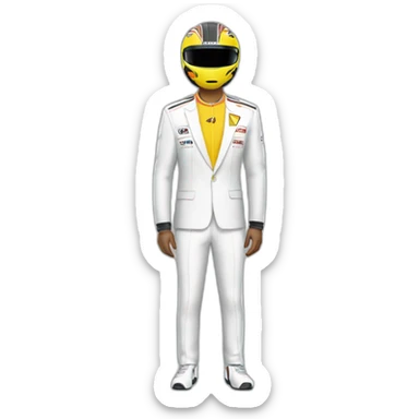 formula 1 driver with the suit sticker