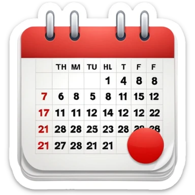 calendar with a circled date sticker