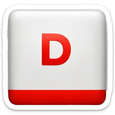 letter D in red box/square sticker