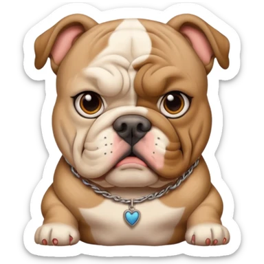 bulldog with face tattoos sticker