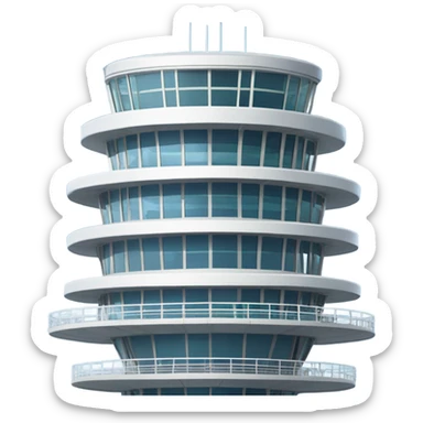 modern air traffic control tower, full size realistic sticker