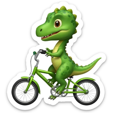 Baby dinosaur riding a bike  sticker