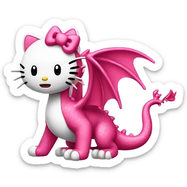 Hello kitty on dragon sticker