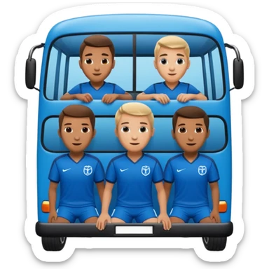 autobus para equipo azul  juton con jugadores adentro  sticker