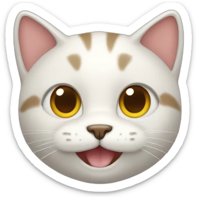 A cat With a huge smiling face sticker