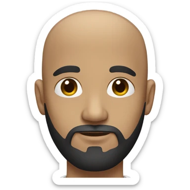 Brown bald guy with a black beard and black eyes sticker