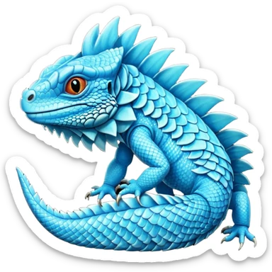 Blue Iguana print sticker