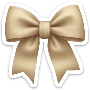 beige bow sticker